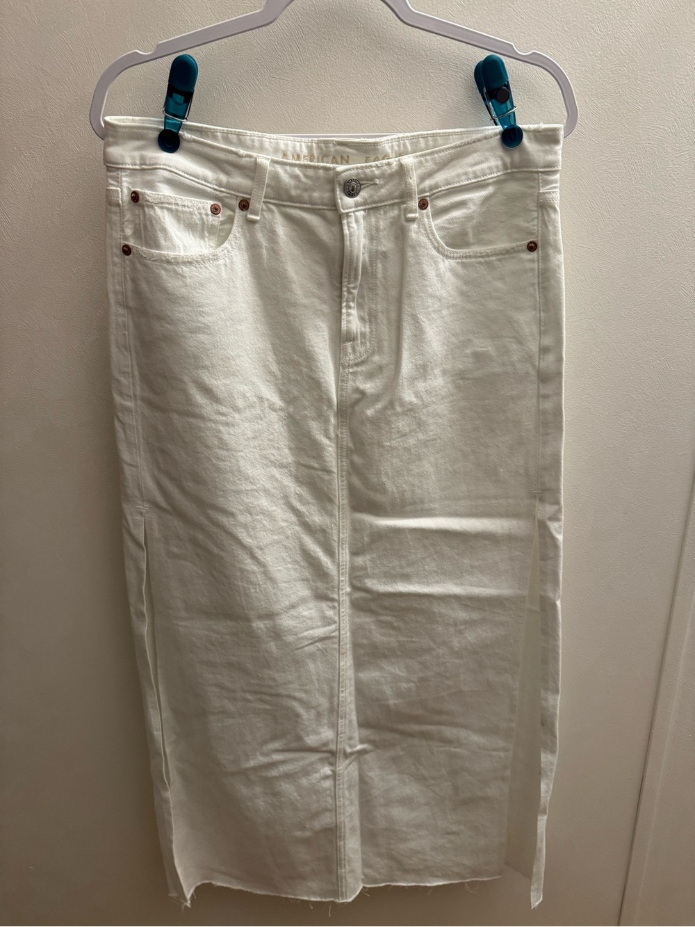 NWT American Eagle Outfitters White Denim Maxi Skirt